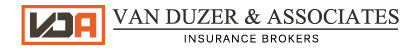 Van Duzer & Associates logo. Modern design of letters VDA